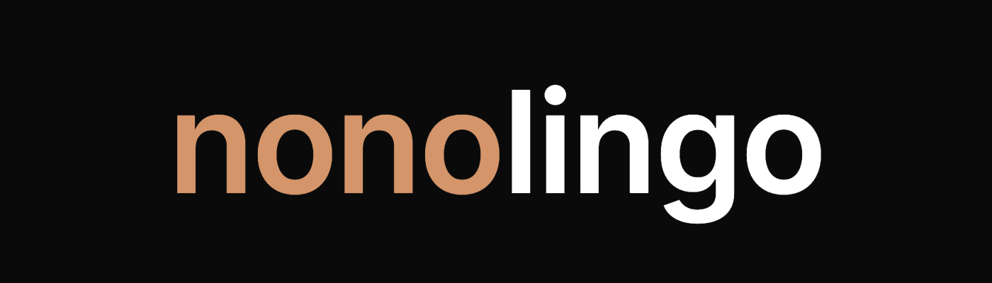 nonolingo wordmark on black